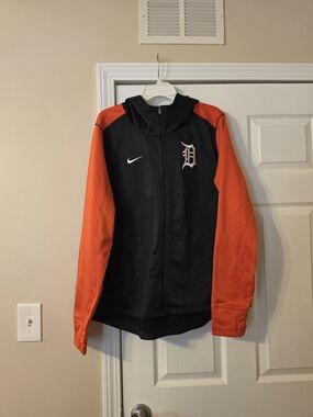 Nike Detroit Tigers Black & Orange Full-Zip Hooded Jacket - XXL
